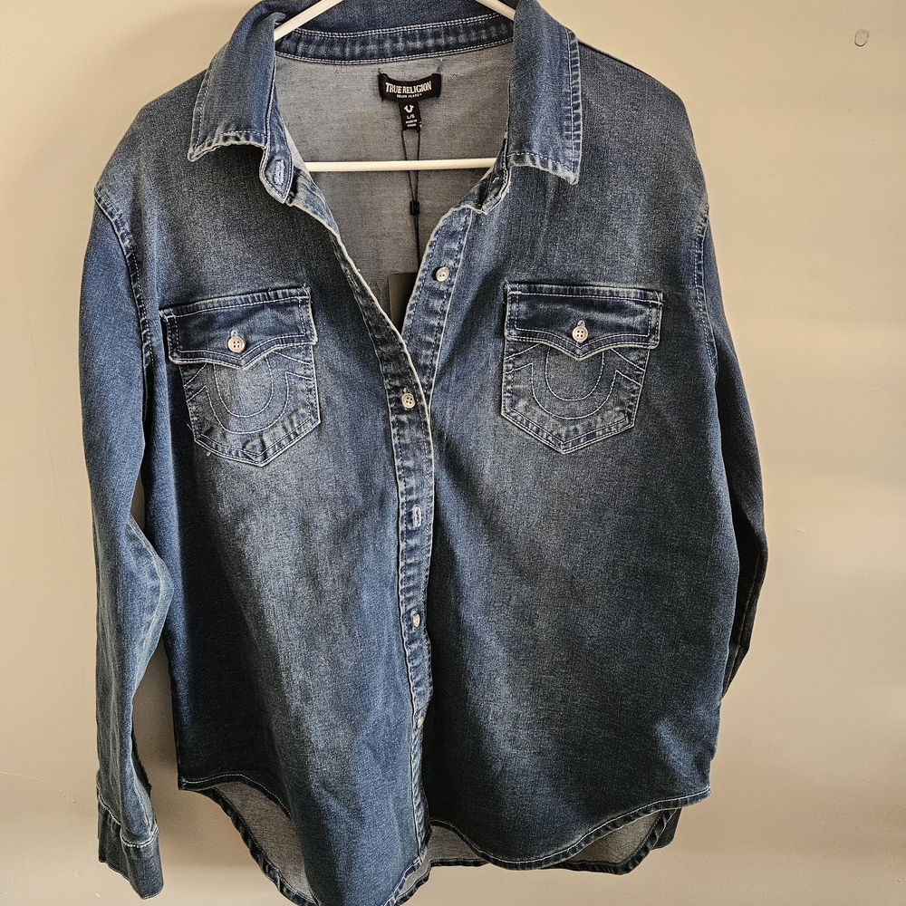True Religion Light Blue Denim Shirt